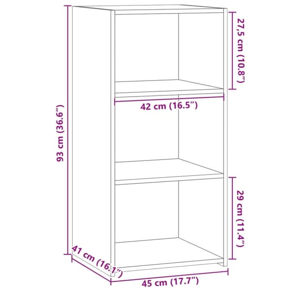 vidaXL Skjenk sonoma eik 45x41x93 cm konstruert tre