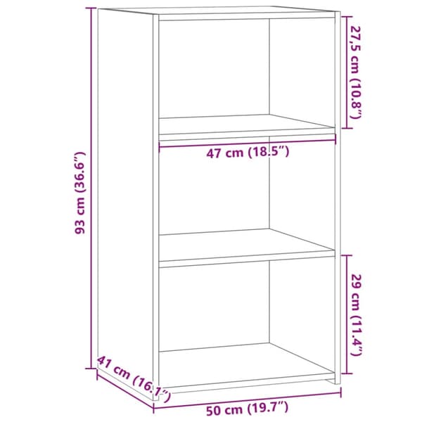 vidaXL skænk 50x41x93 cm konstrueret træ brun egetræsfarve