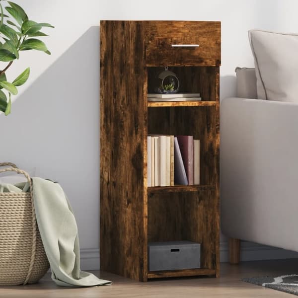 vidaXL reol 30x42,5x93 cm konstrueret træ røget egetræsfarve