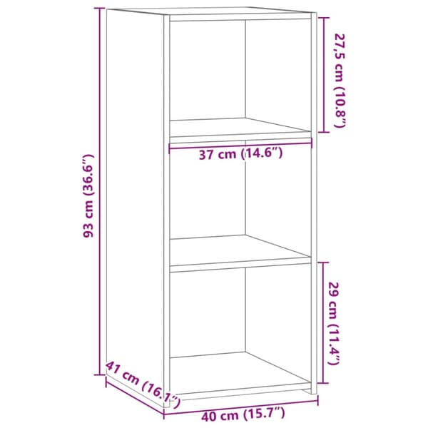 vidaXL Skjenk betonggrå 40x41x93 cm konstruert tre