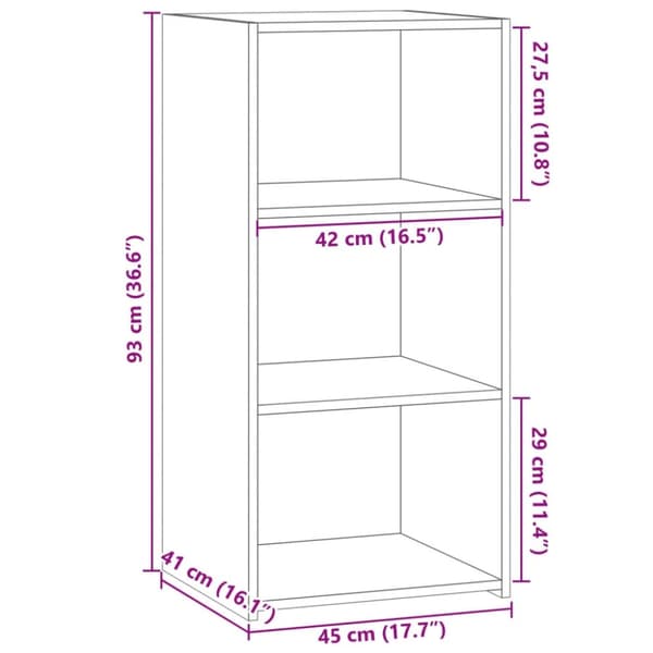 vidaXL Skjenk hvit 45x41x93 cm konstruert tre