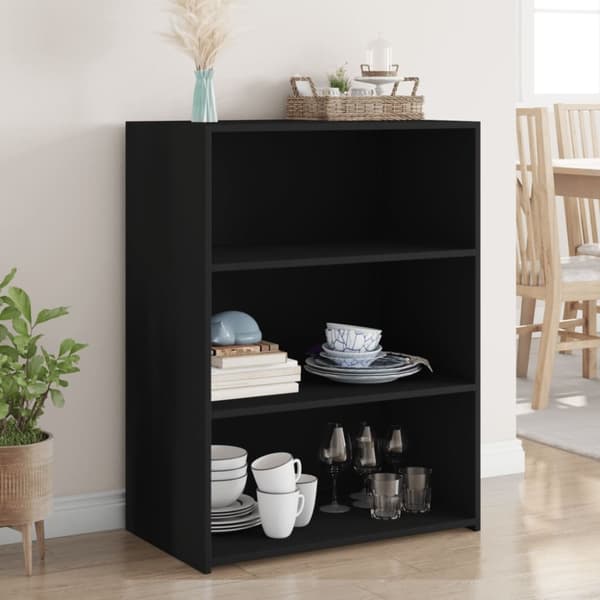 vidaXL Skjenk svart 70x41x93 cm konstruert tre