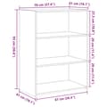 Miniatyrbilde 10 av 11: vidaXL Skjenk hvit 70x41x93 cm konstruert tre