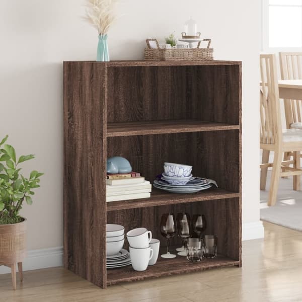 vidaXL reol 70x41x93 cm konstrueret træ brun sonoma-eg