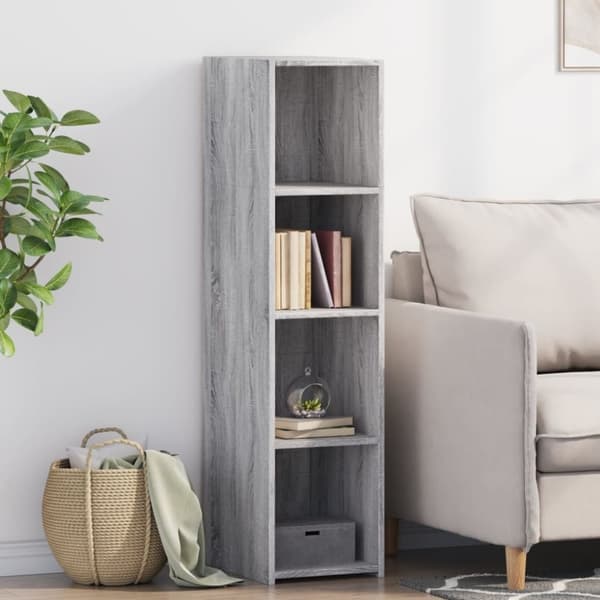 vidaXL reol 30x41x124 konstrueret træ grå sonoma-eg
