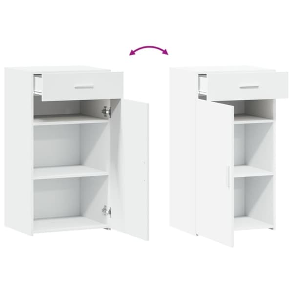 vidaXL skab 50x42,5x93 cm konstrueret træ hvid
