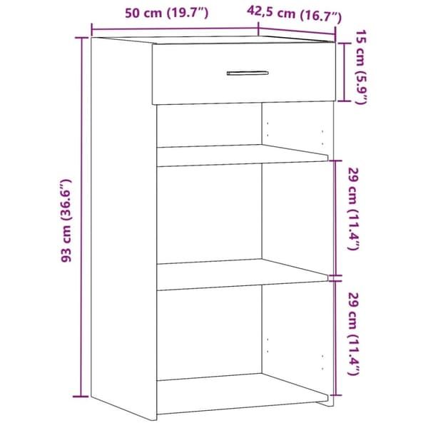 vidaXL Skänk svart 50x42,5x93 cm konstruerat trä