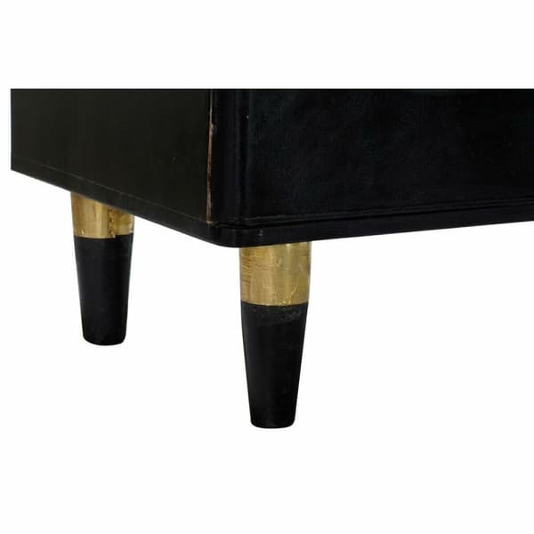 Skänk DKD Home Decor Svart Naturell Rattan Mangoträ (150 x 40 x 65 cm)