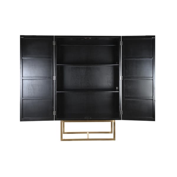 Skåp DKD Home Decor 110 x 50 x 180 cm Svart Metall Poppel