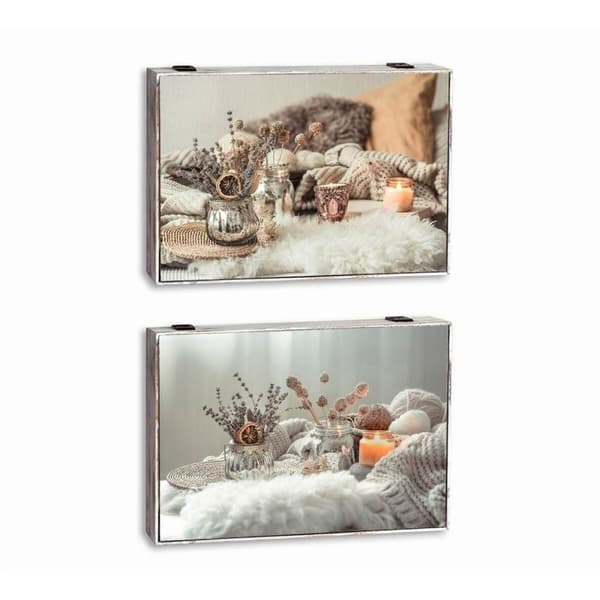 Dekorationslåda DKD Home Decor Multicolour Trä MDF Spa Räknare (2 antal)