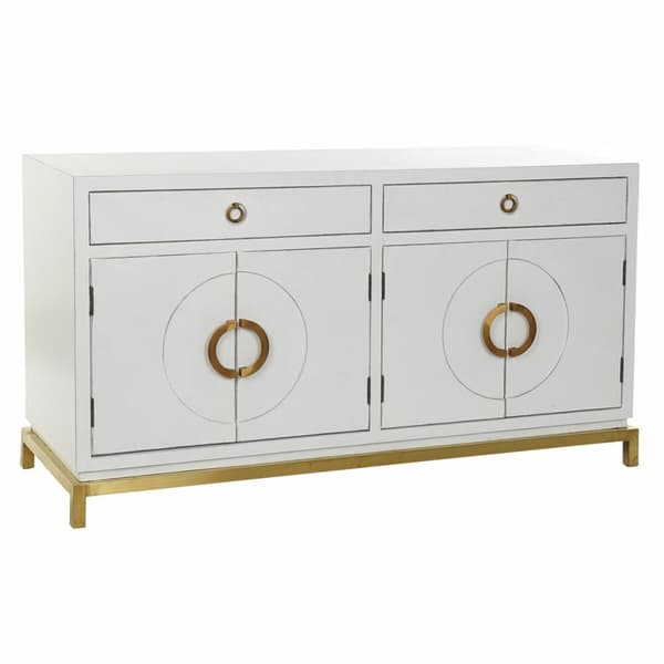 Skænk DKD Home Decor Kamakura Hvid Gylden Metal Poppel 150 x 50 x 80 cm (150 x 50 x 80 cm)