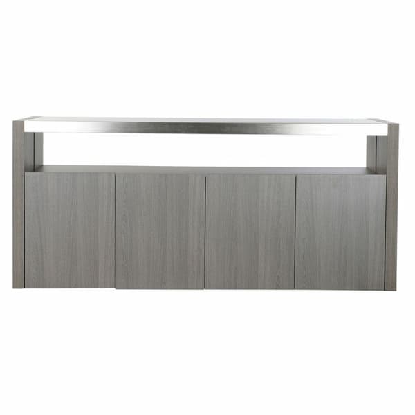 Skænk DKD Home Decor Krystal Grå Aluminium Hrast Hærdet glas (165 x 39 x 76 cm)