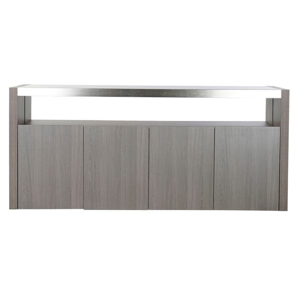 Skænk DKD Home Decor Krystal Grå Aluminium Hrast Hærdet glas (165 x 39 x 76 cm)
