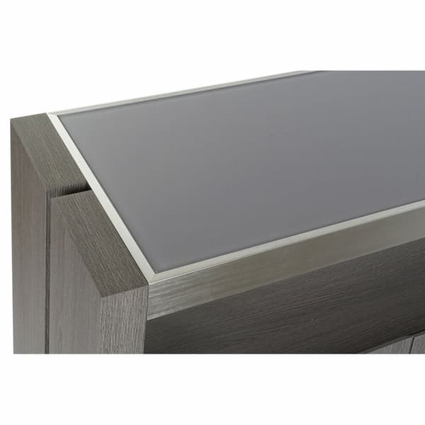Skænk DKD Home Decor Krystal Grå Aluminium Hrast Hærdet glas (165 x 39 x 76 cm)