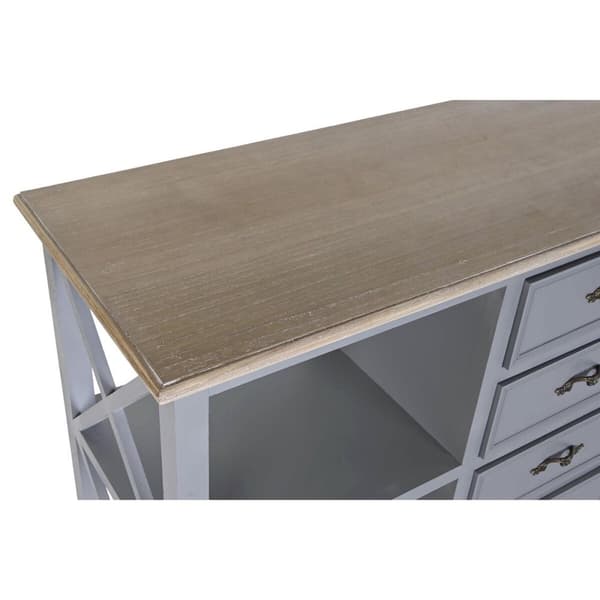 Skænk DKD Home Decor 132 x 40 x 84.5 cm 132 x 40 x 84,5 cm Natur Grå Paulonia træ Træ MDF
