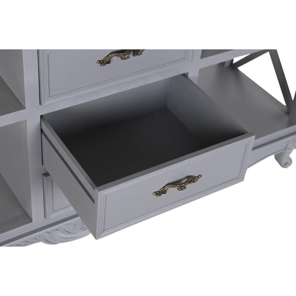 Skænk DKD Home Decor 132 x 40 x 84.5 cm 132 x 40 x 84,5 cm Natur Grå Paulonia træ Træ MDF