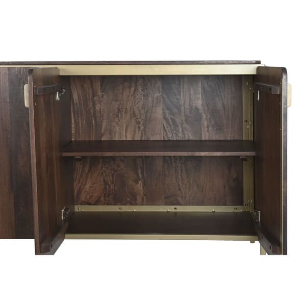 Skænk DKD Home Decor Brun Stål Mangotræ 160 x 40 x 81 cm