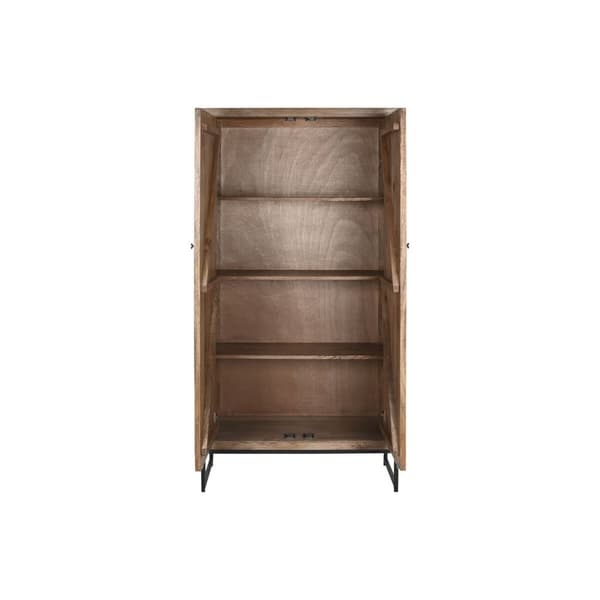 Skab Home ESPRIT Brun Sort Sølvfarvet 90 x 38 x 170 cm