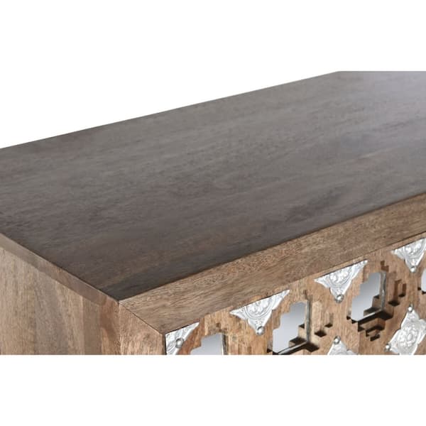Skab Home ESPRIT Brun Sort Sølvfarvet 90 x 38 x 170 cm