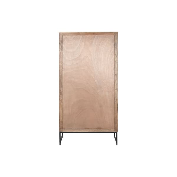 Skab Home ESPRIT Brun Sort Sølvfarvet 90 x 38 x 170 cm