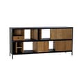 Miniatyrbilde 1 av 6: Sidebord DKD Home Decor Alvin Svart Naturell Jern Fresno 160 x 40 x 75 cm