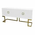 Miniatyrbilde 1 av 8: Sidebord DKD Home Decor Hvit Metall Poppel (178 x 50 x 90 cm)