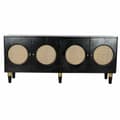 Miniatyrbilde 3 av 8: Sidebord DKD Home Decor Svart Naturell Rotting Treverk av mangotre (150 x 40 x 65 cm)