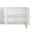Miniatyrbilde 5 av 9: Sidebord DKD Home Decor Rombe Hvit Messing Treverk av mangotre (157 x 43 x 84 cm)