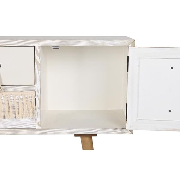Sidebord DKD Home Decor Gran Bomull Hvit (120 x 35 x 80 cm)