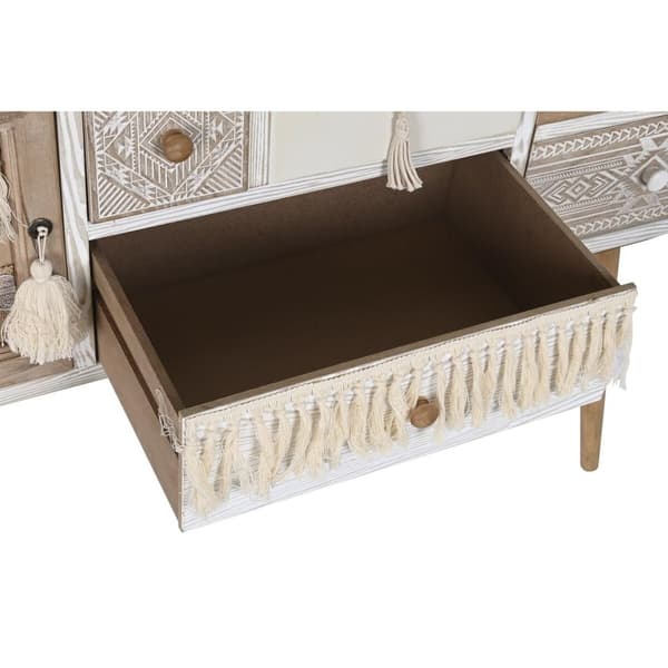 Sidebord DKD Home Decor Gran Bomull Hvit (120 x 35 x 80 cm)