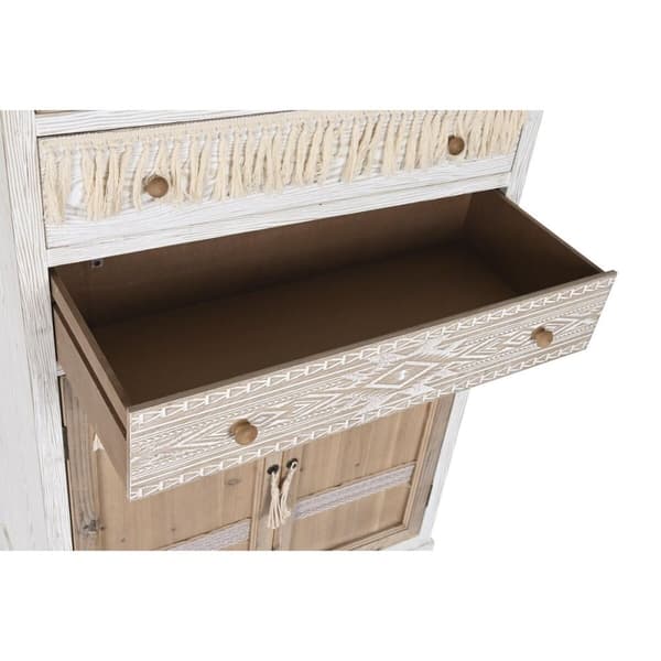 Skap DKD Home Decor Hvit Naturell Krystall Gran 86 x 40 x 180 cm 80 x 42 x 180 cm