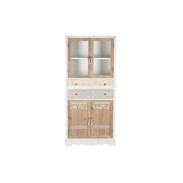 Skap DKD Home Decor Hvit Naturell Krystall Gran 86 x 40 x 180 cm 80 x 42 x 180 cm