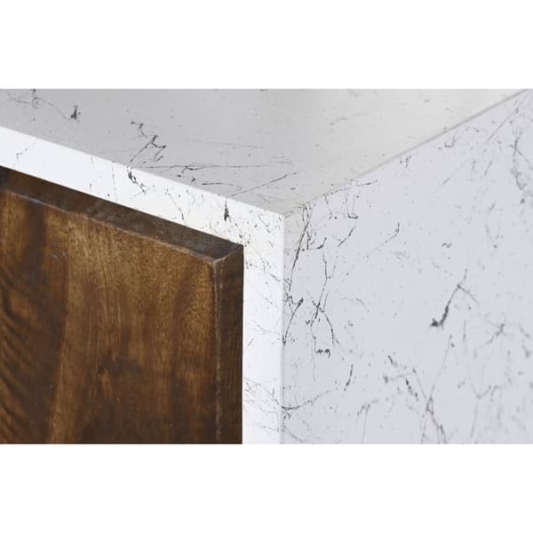 Sidebord DKD Home Decor Hvit Mørkebrunt Treverk av mangotre 150 x 40 x 80 cm