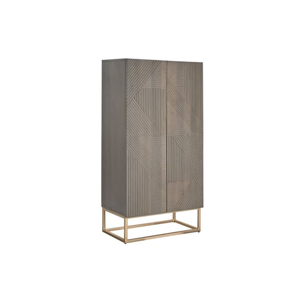 Skap DKD Home Decor 70 x 38 x 140 cm Gyllen Tre Mørke Grå