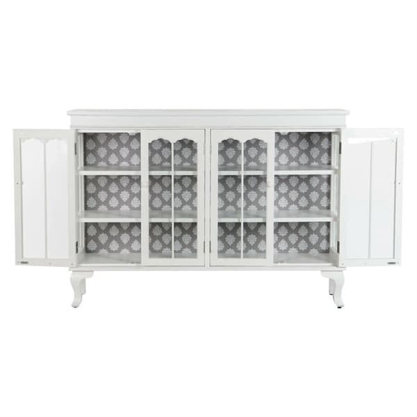 Sidebord DKD Home Decor Hvit Krystall Gran 142,5 x 40,5 x 101,5 cm