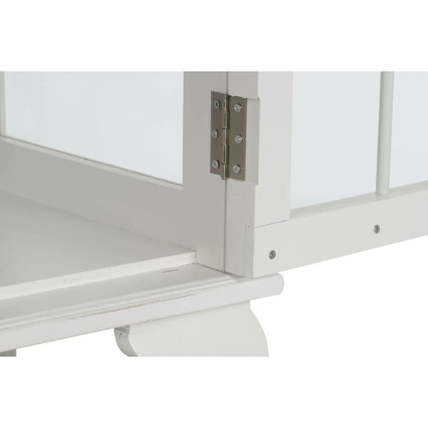 Sidebord DKD Home Decor Hvit Krystall Gran 142,5 x 40,5 x 101,5 cm