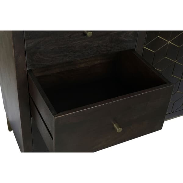 Sidebord DKD Home Decor Svart Gyllen Mørkebrunt 160 x 40 x 90 cm