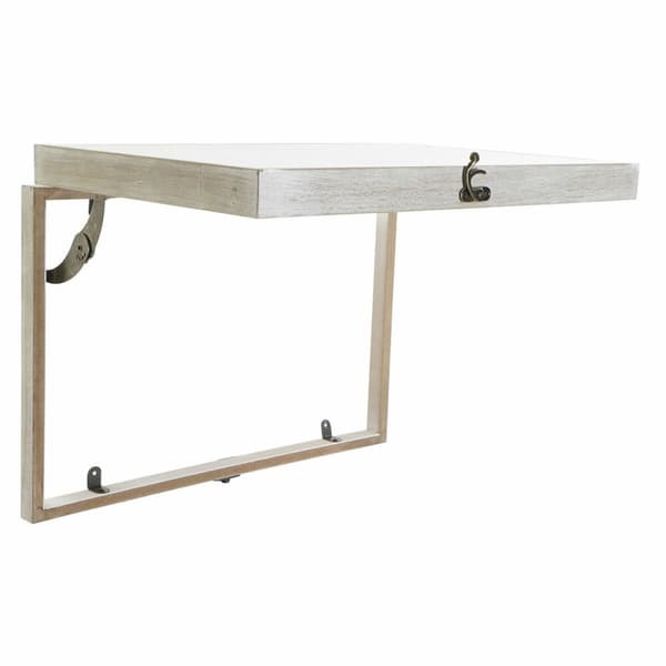 Avainkaappi DKD Home Decor Beige Harmaa Kangas Puu MDF 2 osaa 46,5 x 6 x 31,5 cm