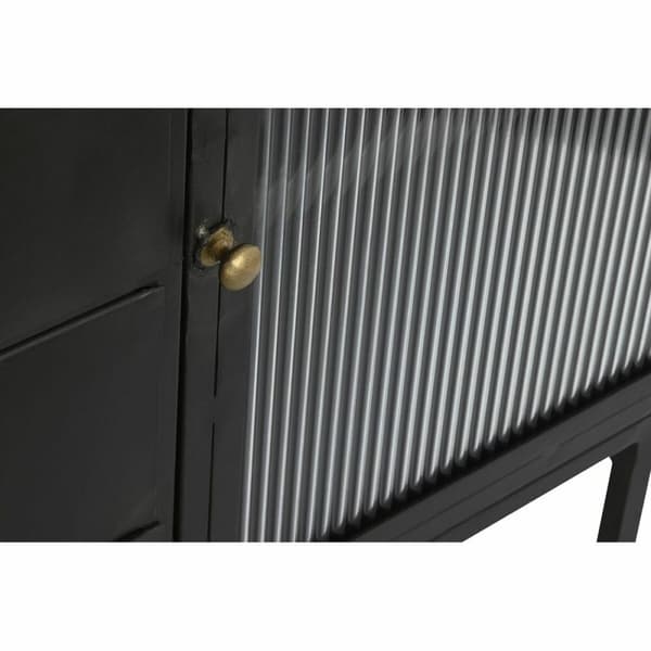 Sivupöytä DKD Home Decor Luonnollinen Musta Kullattu Metalli Mangopuu (145 x 40 x 85 cm)