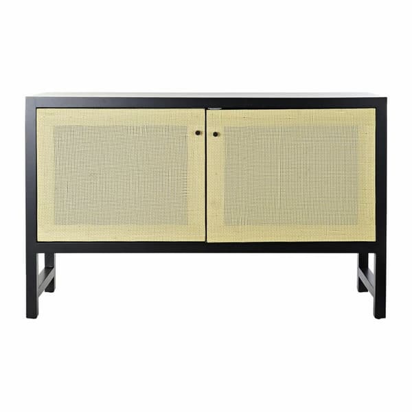 Sivupöytä DKD Home Decor Musta Kuusi Luonnollinen Rottinki (120 x 38 x 76 cm)