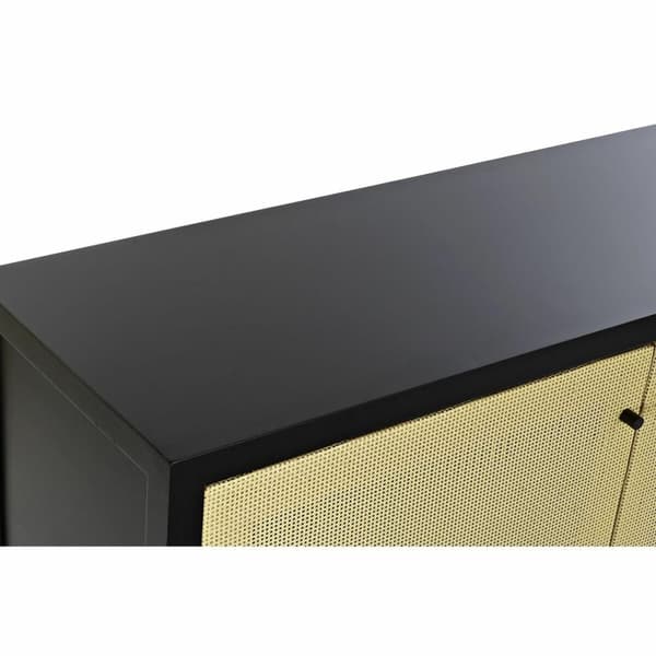 Sivupöytä DKD Home Decor Musta Kuusi Luonnollinen Rottinki (120 x 38 x 76 cm)