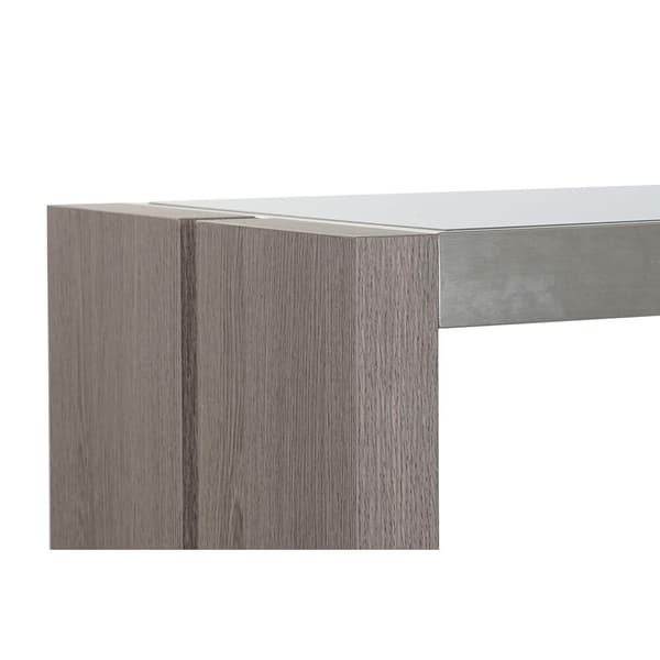 Sivupöytä DKD Home Decor Kristalli Harmaa Alumiini Ąžuolas Karaistu lasi (165 x 39 x 76 cm)