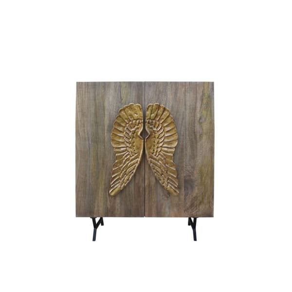 Sivupöytä DKD Home Decor Kullattu Ruskea Mangopuu (100 x 45 x 120 cm)