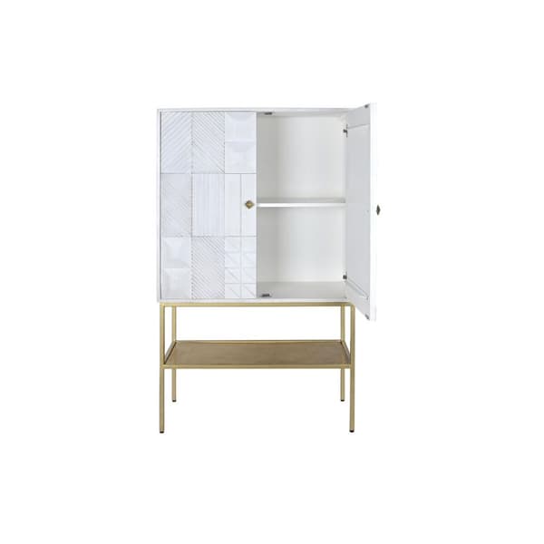 Sivupöytä DKD Home Decor Kullattu Metalli Valkoinen Mangopuu (91 x 44 x 152 cm)
