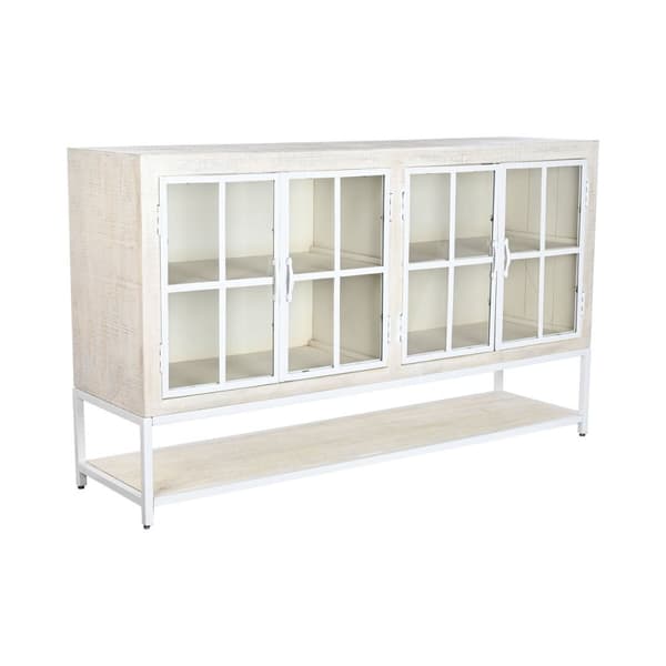 Sivupöytä DKD Home Decor 170 x 45 x 100 cm Metalli Valkoinen Mangopuu