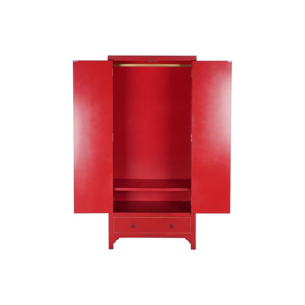 Kaappi DKD Home Decor 85,5 x 50,5 x 186,2 cm Kuusi Punainen Puu MDF