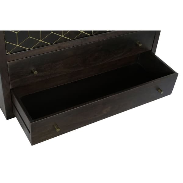 Kaappi DKD Home Decor 100 x 40 x 175 cm Musta Metalli Akaasia