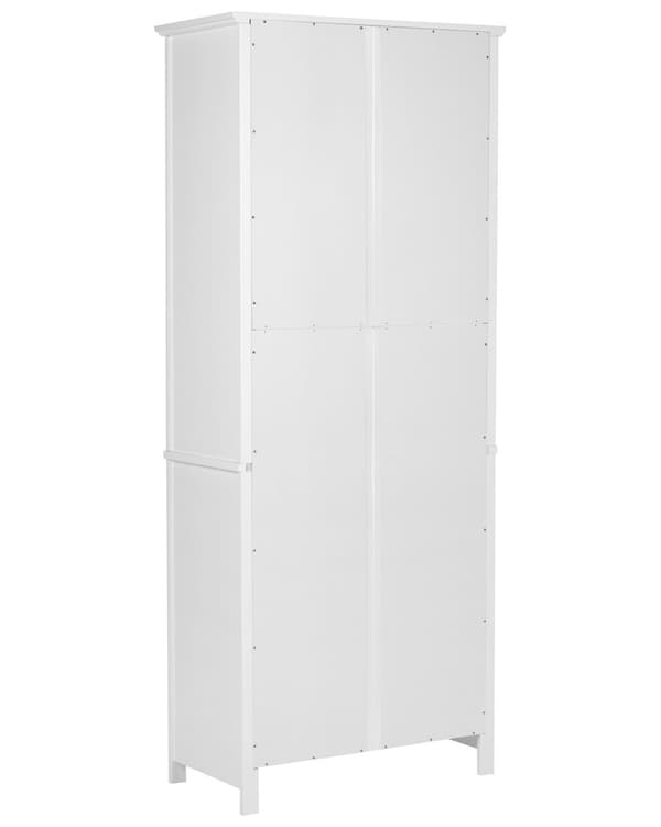 Prydnadsskåp Vit MDF med Hyllor och Glas Display Matsal