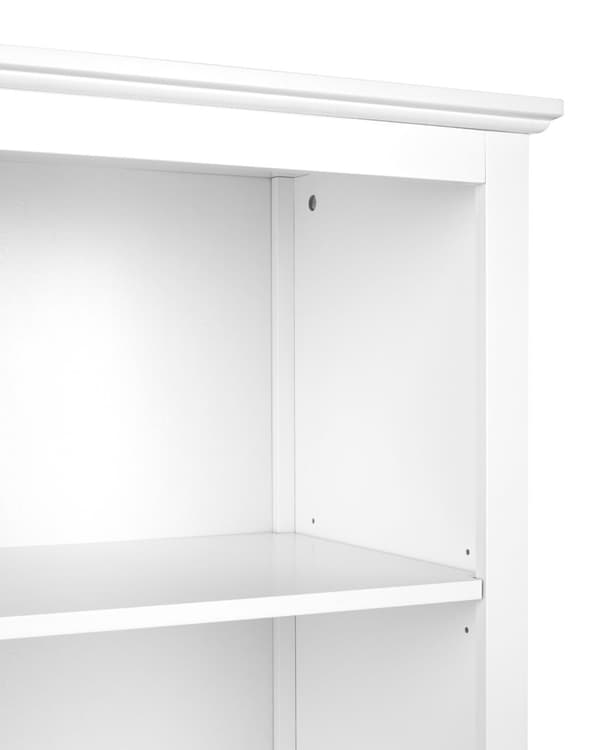 Prydnadsskåp Vit MDF med Hyllor och Glas Display Matsal