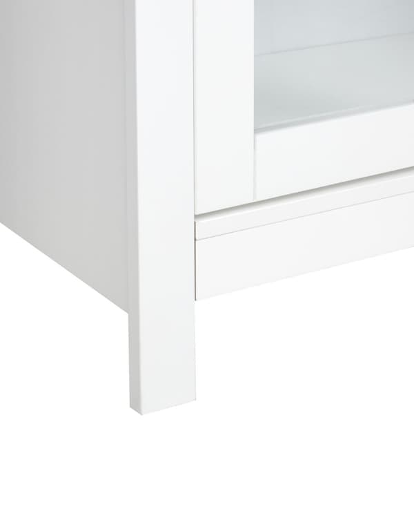 Prydnadsskåp Vit MDF med Hyllor och Glas Display Matsal